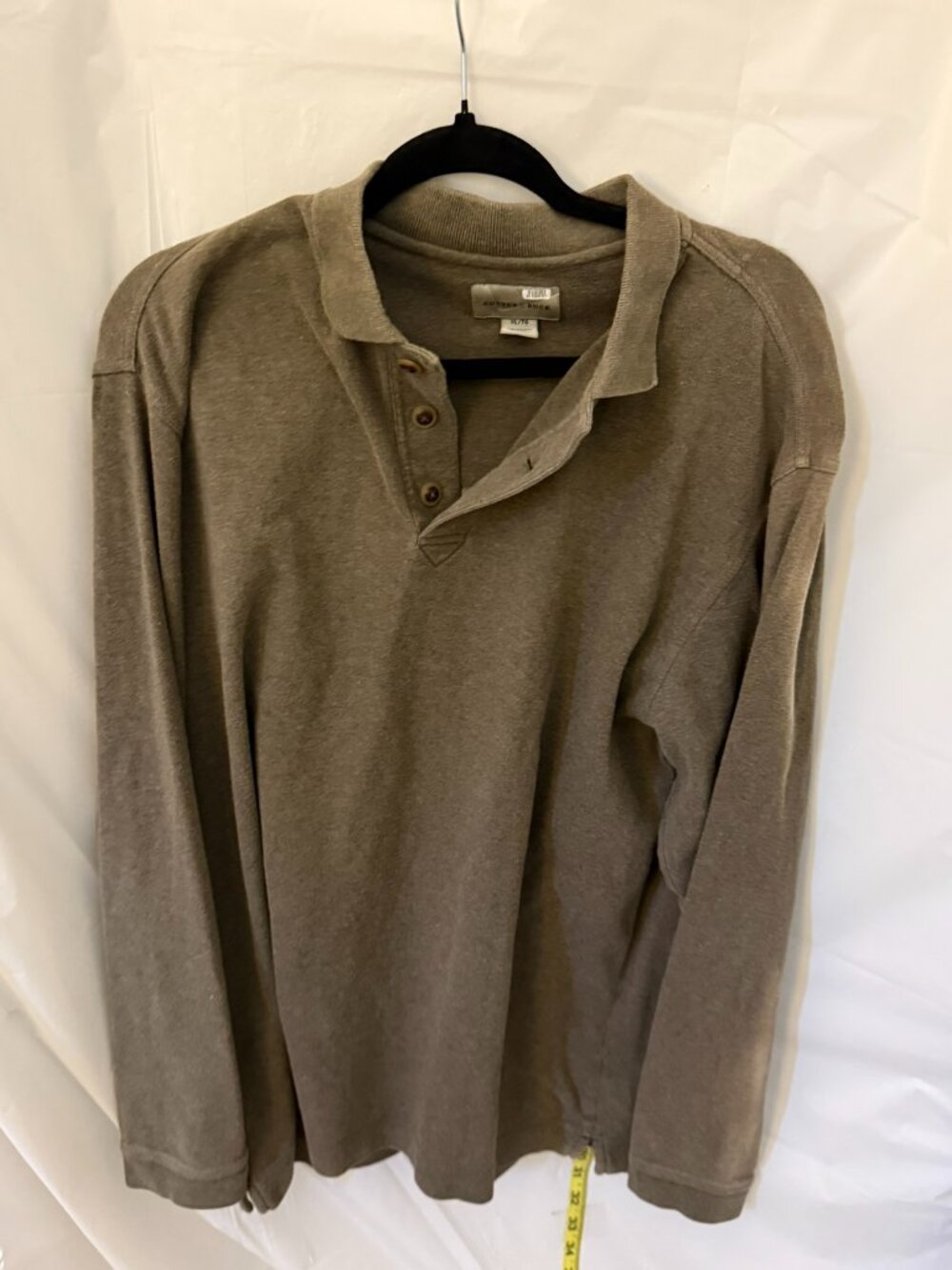 Cutter & Buck Tan Long Sleeve Polo Henley Shirt XL